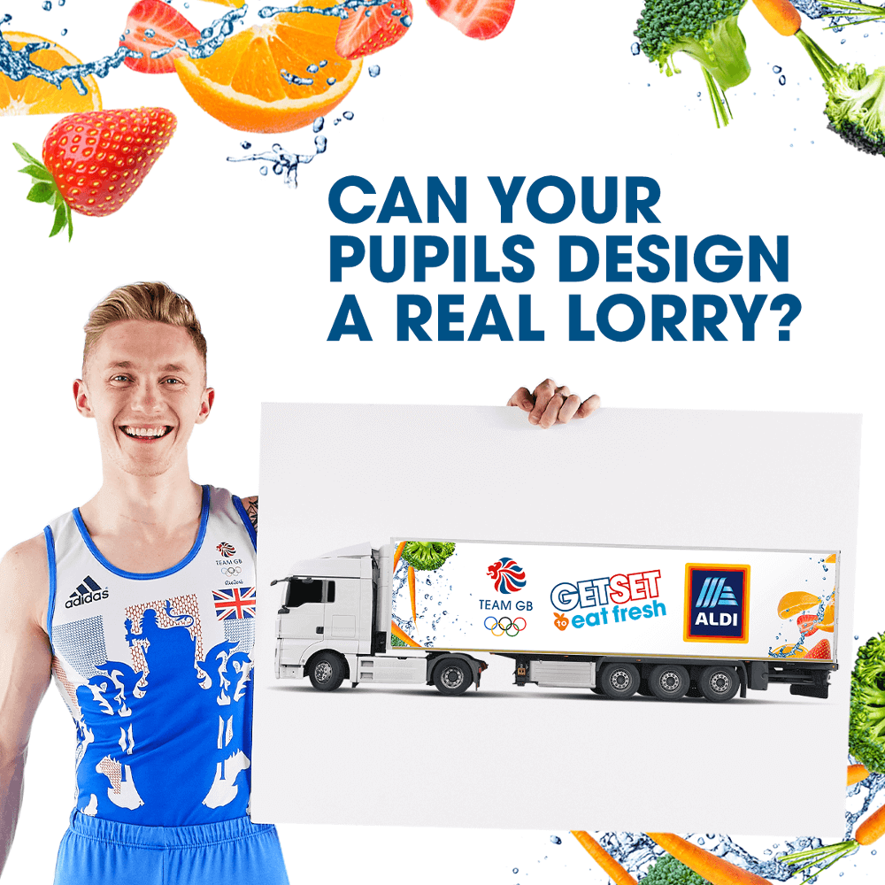 Design an Aldi lorry competition and win your school £1,000