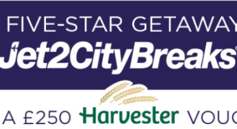 Win a 3-night city break with Jet2CityBreaks & Harvester