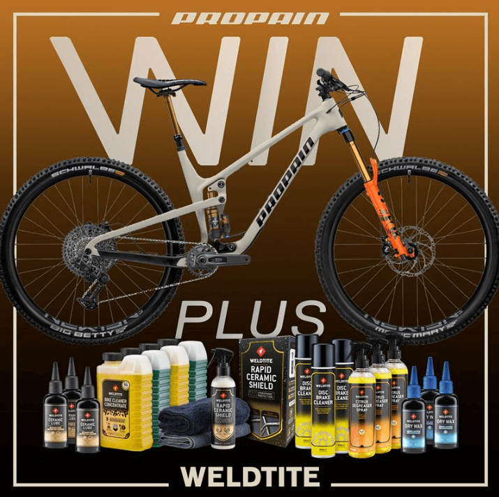 Win a Propain Hugene 2 CF mountain bike plus Weldtite products