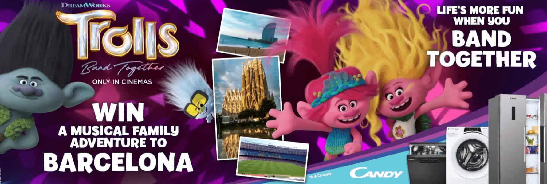 Trolls Band Together and Candy Competition: Win a trip to Barcelona