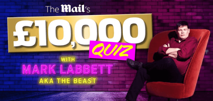 Win £10,000 cash with The Mail's £10,000 Quiz with Mark Labbett