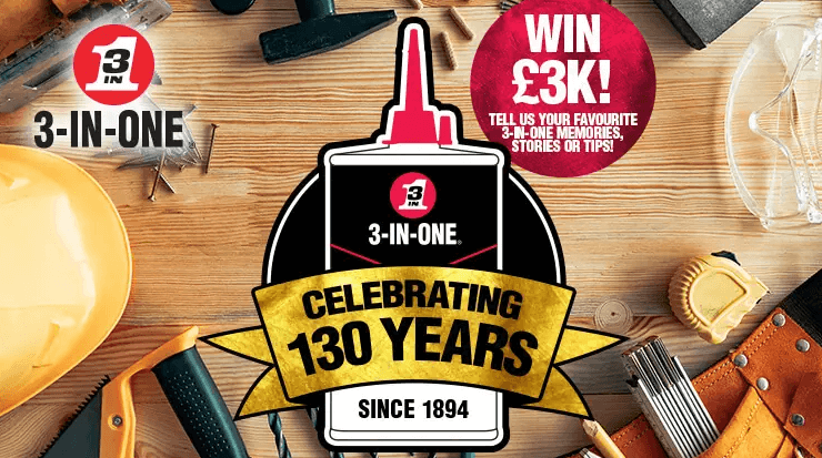 3-IN-ONE 130th anniversary competition: win a £3,000 gift card!