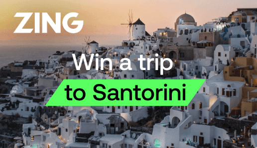 Win a trip to Santorini with ZING