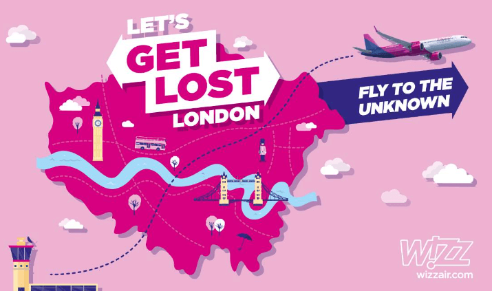 Win free return flights to Unknown destinations with Wizz Air's Let's Get Lost in London Competition