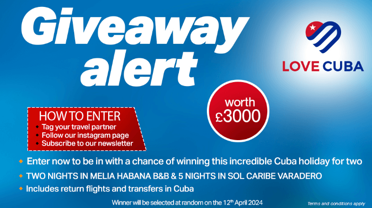 Win a 7-night holiday to Cuba with Love Cuba